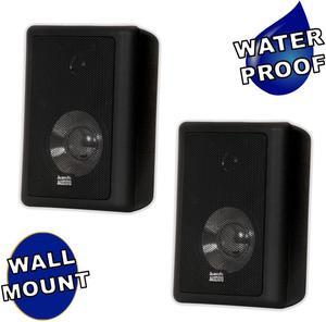Acoustic Audio AA151B Indoor Outdoor 2 Way Speakers Black Mountable Pair