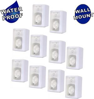 Acoustic Audio 151W Indoor Outdoor 2 Way Speakers 3000 Watt White 5 Pair Pack 151W-5Pr