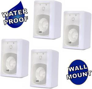 Acoustic Audio 151W Indoor Outdoor 2 Way Speakers 1200 Watt White 2 Pair Pack 151W-2Pr
