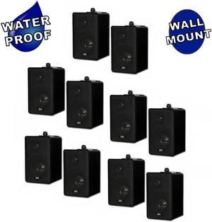 Acoustic Audio 251B Indoor Outdoor 3 Way Speakers 2000 Watt Black 5 Pair Pack 251B-5Pr