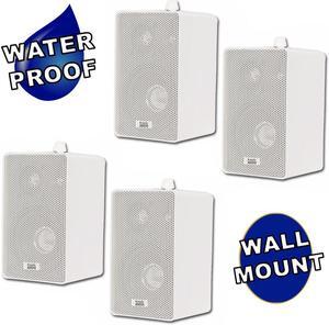 Acoustic Audio 251W Indoor Outdoor 3 Way Speakers 800 Watt White 2 Pair Pack 251W-2Pr