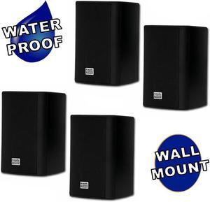 Acoustic Audio AA351B Indoor Outdoor 2 Way Black Speakers 1000 Watt 2 Pair Pack AA351B-2Pr
