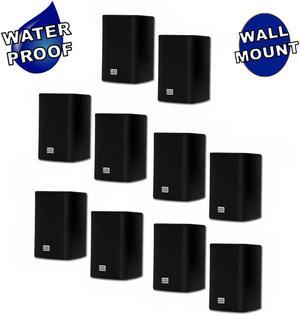 Acoustic Audio AA351B Indoor Outdoor 2 Way Black Speakers 2500 Watt 5 Pair Pack AA351B-5Pr