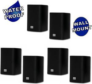 Acoustic Audio AA351B Indoor Outdoor 2 Way Black Speakers 1500 Watt 3 Pair Pack AA351B-3Pr