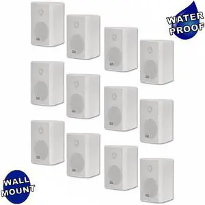 Acoustic Audio AA351W Indoor Outdoor 2 Way Speakers 3000 Watt White 6 Pair Pack AA351W-6Pr