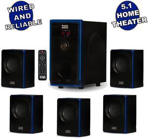Acoustic Audio AA5102 Bluetooth Powered 5.1 Speaker System Home Theater Surround Sound