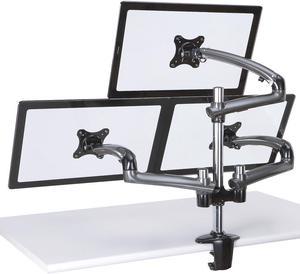 Cotytech Triple Monitor Desk Mount Spring Arm 19.7-in Pole Clamp Base - Dark Gray