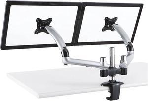 Cotytech Expandable Dual Desk Mount Spring Arm Clamp Base - Silver DM-GSD12-C