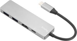 Frisby USB Type-C Hub, Hub Adapter With USB C Charging Port, 4K HDMI, 2 USB 3.0 Ports, Compatible For MacBook Pro 2018 2017 2016, Google Chromebook Pixelbook, XPS, Samsung S9, S8 & more, Plug and Play