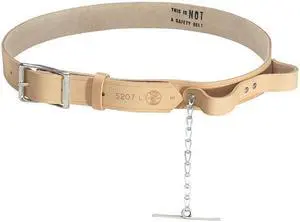 KLEIN TOOLS 5207M Tool Belt,Leather,1-1/2x32-40 Waist,Blck