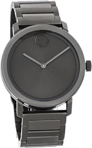Movado Bold Series Mens Gunmetal ION Plated Swiss Quartz Watch 3600509
