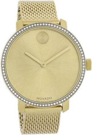 Movado Bold Ladies Gold Tone Plated Steel Swiss Quartz Watch 3600656