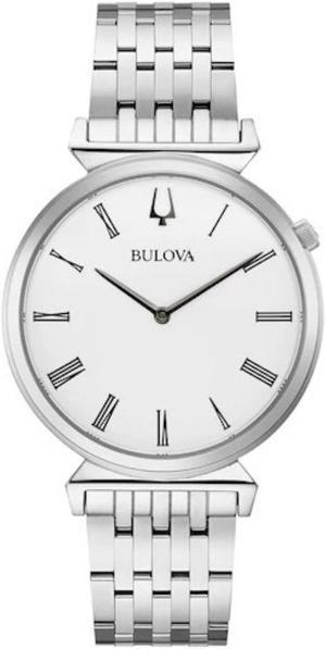Bulova Regatta Mens White Dial Stainless Steel Quartz Watch 96A232