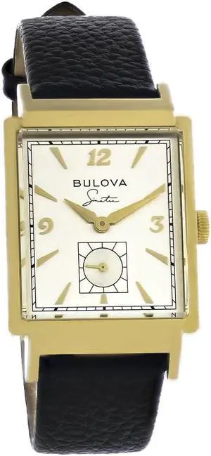 Bulova Frank Sinatra "My Way" Mens Gold PVD Stainless Steel Quartz Watch 97A158