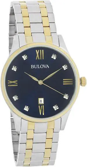 Bulova 98D130 Mens Classic Silver and Gold Watch