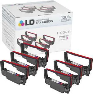 LD Compatible Printer Ribbon Cartridge Replacements for Epson ERC-34PR (Purple & Red, 6-Pack) LD Compatible Printer Ribbon Cartridge Replacements for Epson ERC-34PR (Purple & Red, 6-Pack)