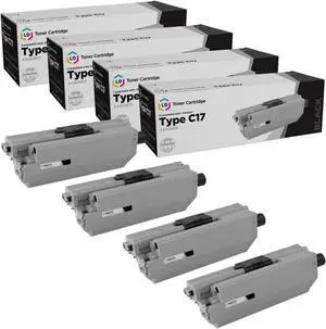 LD Products Compatible Toner Cartridge Replacement for Okidata 44469801 Type C17 (Black, 4-Pack)