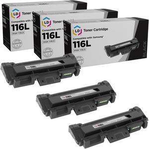 LD Compatible Toner Cartridge Replacement for Samsung MLT-D116L High Yield (Black, 3-Pack)