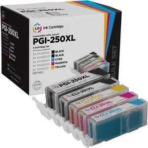 LD Products Compatible Ink Cartridge Replacement for Canon PGI-250XL & CLI-251XL High Yield (Pigment Black, Black, Cyan, Magenta, Yellow, 5-Pack)