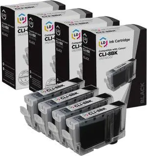 LD Products Compatible Ink Cartridge Replacement for Canon CLI8BK 0620B002 (Black, 4-Pack)