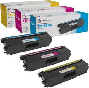 LD Products Compatible Toner Cartridge Replacement for Brother TN336 High Yield (Cyan, Magenta, Yellow, 3-Pack)