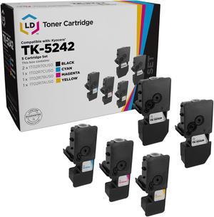 LD Products Compatible Toner Cartridge Replacement for Kyocera TK-5242 (2 Black, 1 Cyan, 1 Magenta, 1 Yellow, 5-Pack)