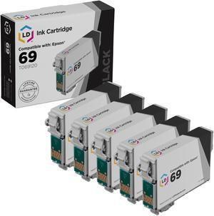 LD Products Remanufactured Ink Cartridge Replacements for Epson 69 T069120 (Black, 5-Pack)