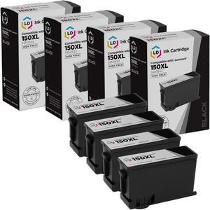 LD Products Compatible Ink Cartridge Replacement for Lexmark 150XL 14N1614 High Yield (Black, 4-Pack) Compatible with Lexmark Pro715 Pro915 S315 S319 S415 S515