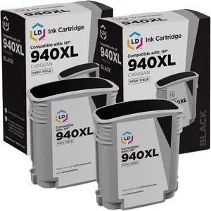 LD Products Remanufactured Ink Cartridge Replacement for HP 940XL C4906AN High Yield (Black, 2-Pack)