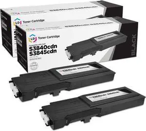 LD Compatible Toner Cartridge Replacement for Dell 593-BCBC 1KTWP Extra High Yield (Black, 2-Pack) Compatible with the following printer models Color Laser MFP S3845cdn S3840cdn