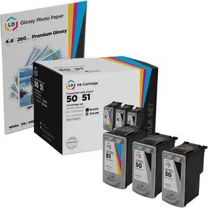 LD Products Remanufactured Ink Cartridge Replacement for Canon PG50 & CL51 High Capacity (2 Black, 1 Color, 3-Pack)