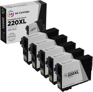 LD Products Replacement for Epson 220XL Ink Cartridges 220 XL T220XL120 High Yield (Black, 5-Pack) for XP-320, XP 420, XP-424, WorkForce WF-2630, WF-2650, WF2660, WF-2750, WF-2760