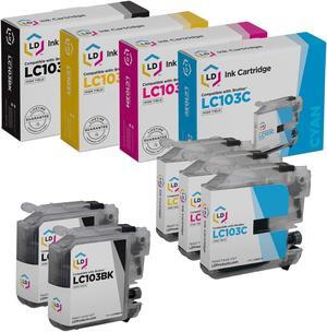 LD Compatible Brother LC103 Set of 5 HY Cartridges: 2 Black, 1 Cyan, 1 Magenta & 1 Yellow for DCP-J152W, MFC-J245, MFC-J285DW, MFC-J450DW, MFC-J650DW, MFC-J6520DW, MFC-J6920DW, MFC-J870DW, MFC-J875DW