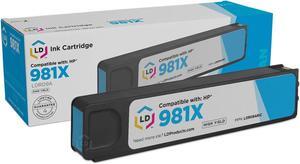 LD Products Remanufactured Ink Cartridge Replacement for HP 981X L0R09A High Yield (Cyan)