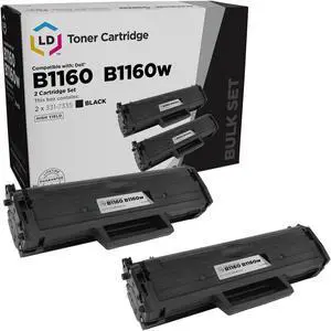 LD Compatible Toner Cartridge Replacement for Dell 331-7335 HF442 (Black, 2-Pack) Compatible with Dell B1163w B1165nfw Dell Multi-Function B1160 B1160W