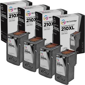 LD Products Remanufactured Ink Cartridge Replacement for Canon PG-210XL 2973B001 High Yield (Black, 4-Pack)