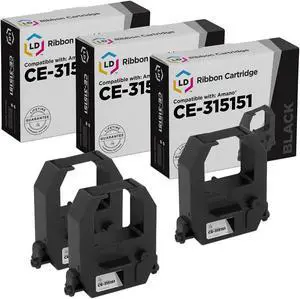 LD Products Compatible Printer Ribbon Cartridge Replacement for Amano CE-315151 (Black, 3-Pack)