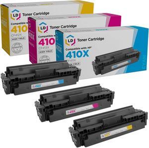 LD Products Compatible Toner Cartridge Replacement for HP 410X High Yield (Cyan, Magenta, Yellow, 3-Pack)