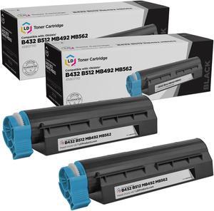 LD Products Compatible Toner Cartridge Replacement for Okidata 45807110 (Black, 2-Pack) for use in Okidata MB492, MB562w, B432dn & B512dn