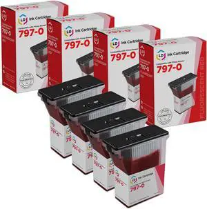 LD Products Compatible Ink Cartridge Replacement for Pitney Bowes 797-0 (Fluorescent Red, 4-Multipack)