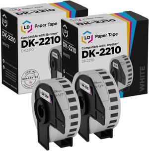 LD Products Compatible White Paper Tape Roll Replacement for Brother DK-2210 1.1 in x 100 ft (2-Pack)
