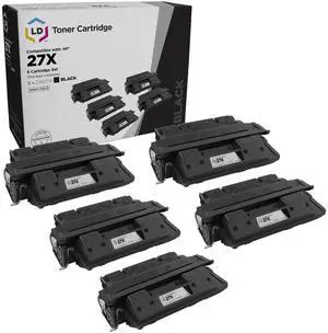 LD Products Remanufactured Toner Cartridge Replacement for HP 27X C4127X High Yield (Black, 5-Pack)