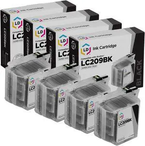 LD Compatible Ink Cartridge Replacement for Brother LC209BK Super High Yield (Black, 4-Pack) LD Compatible Ink Cartridge Replacement for Brother LC209BK Super High Yield (Black, 4-Pack)