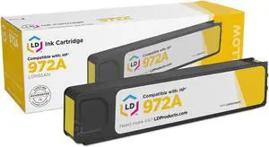 LD Products Compatible Ink Cartridge Replacements for HP 972A L0R92AN (Single Yellow)