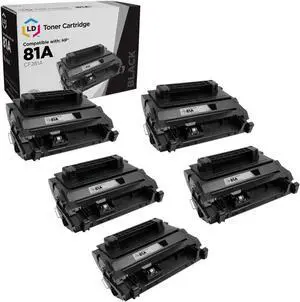 LD Products Compatible Toner Cartridge Replacement for HP 81A CF281A (Black, 5-Pack) for use in LaserJet flow MFP M630z, M604dn, M604n, M605n, M605x Printers