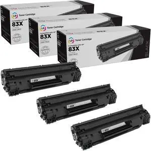 LD Products Compatible Toner Cartridge Replacement for HP 83X CF283X High Yield (Black, 3-Pack)