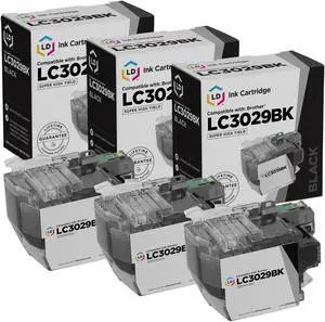 LD Products Compatible Ink Cartridge Replacement for Brother LC3029BK Super High Yield (Black, 3-Pack)