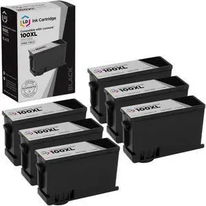 LD Products Compatible Ink Cartridge Replacement for Lexmark 100XL 14N1068 High Yield (Black, 6-Pack)