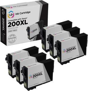 LD Products Ink Cartridge Replacements for Epson 200XL 200 XL T200XL120 High Yield (Black, 6-Pack)