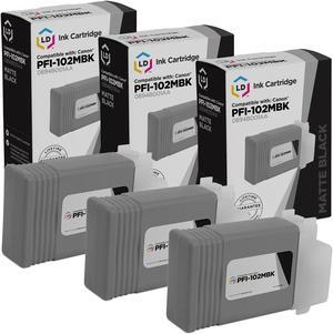 LD Compatible Ink Cartridge Replacement for Canon PFI-102MBk 0894B001AA (Matte Black, 3-Pack) Compatible with iPF500 iPF510 iPF600 iPF605 iPF610 iPF650 iPF655 iPF700 iPF710 iP